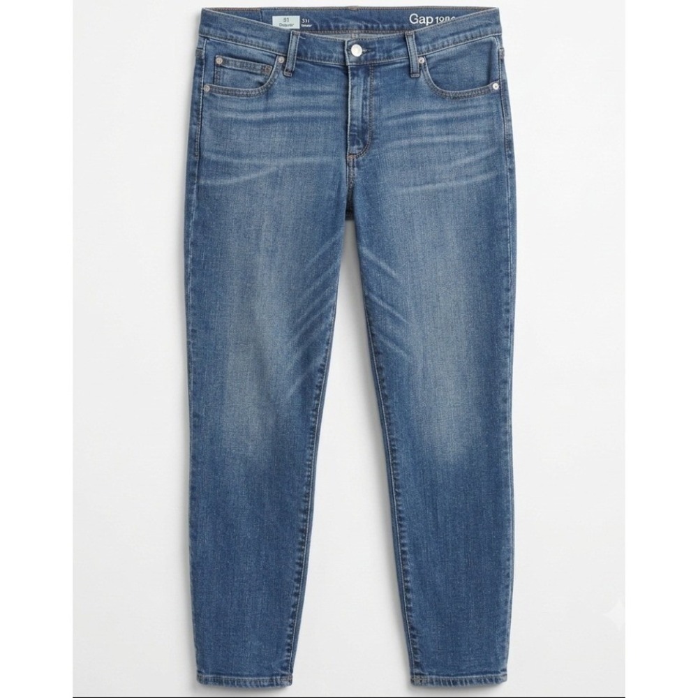 Gap 1969 Jeans Womens 31 Blue Medium Wash High Rise True Skinny Ankle Stretch